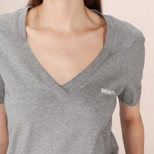 t-shirt-gris-col-v-samory-grace-et-mila-boutique-imagine-oloron-pau-bayonne