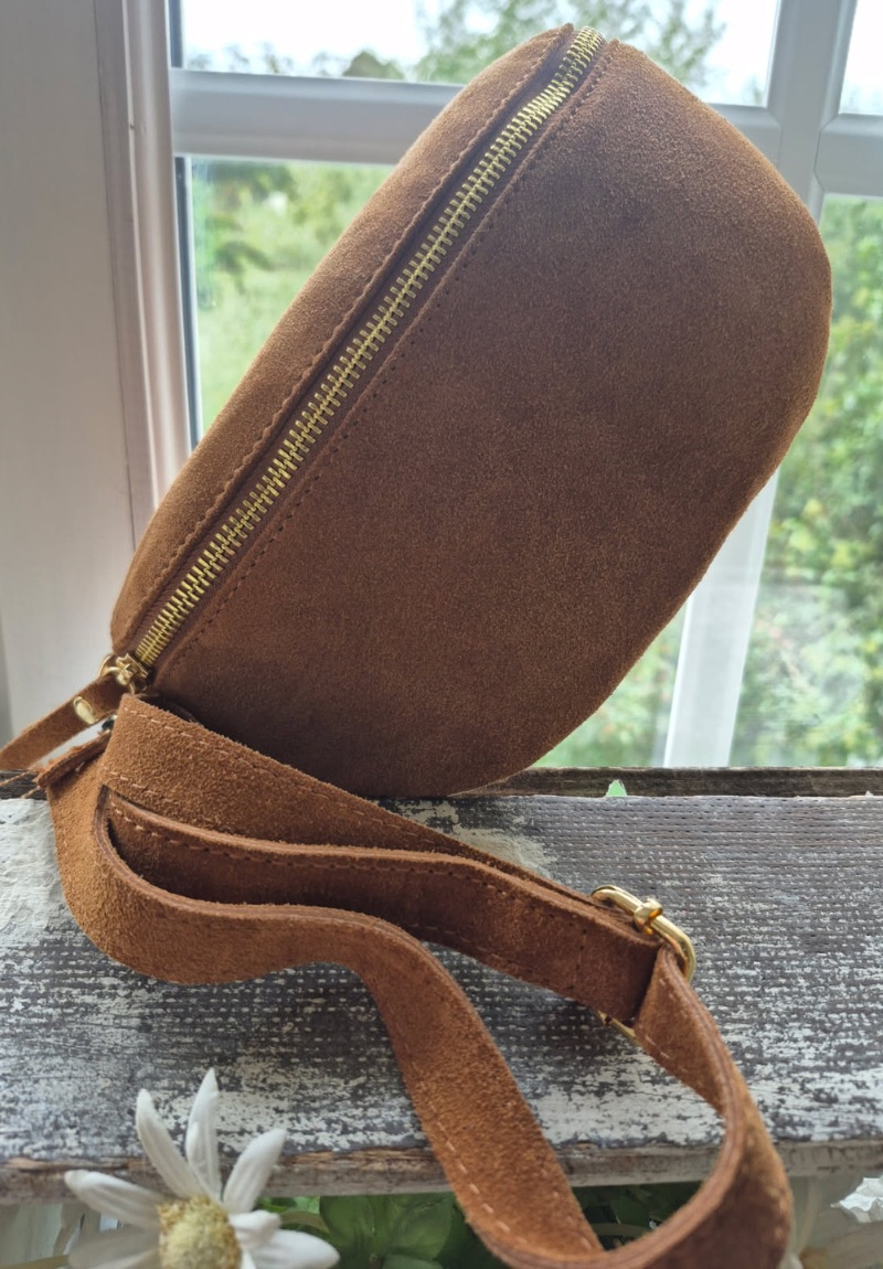 Sac banane en cuir camel – Image 2