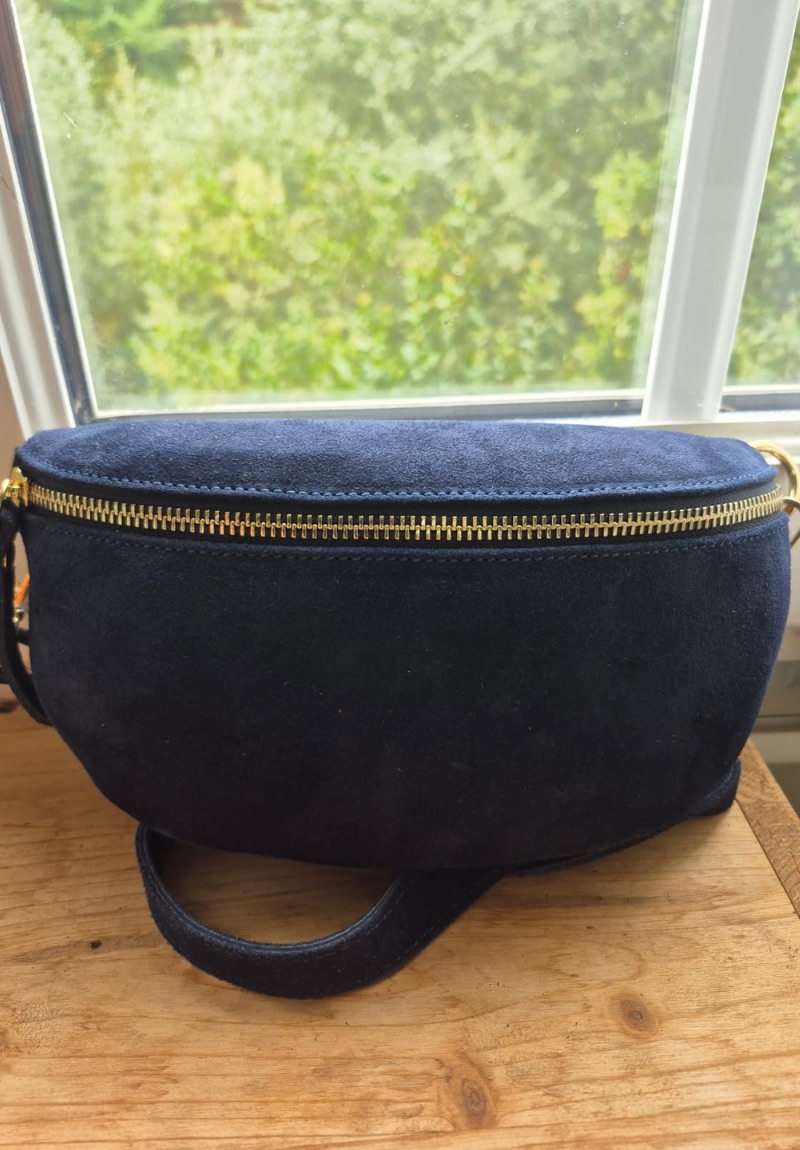 Sac banane en cuir bleu marine – Image 3