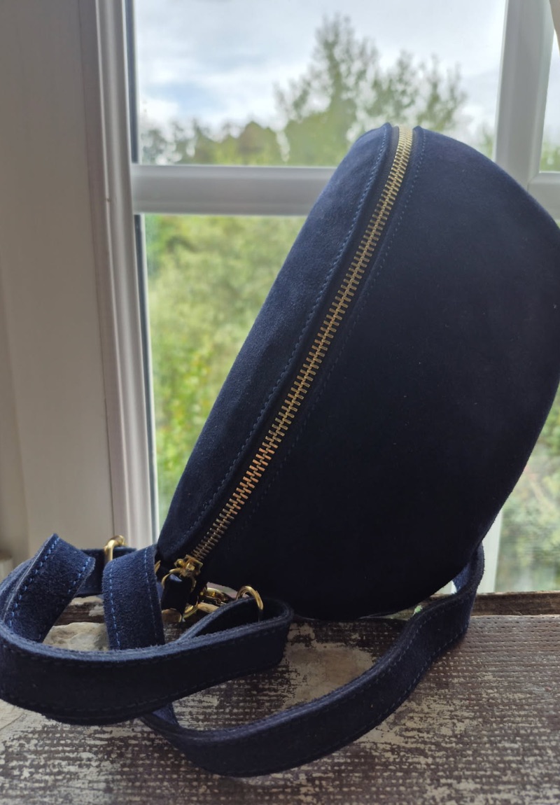 Sac banane en cuir bleu marine – Image 2