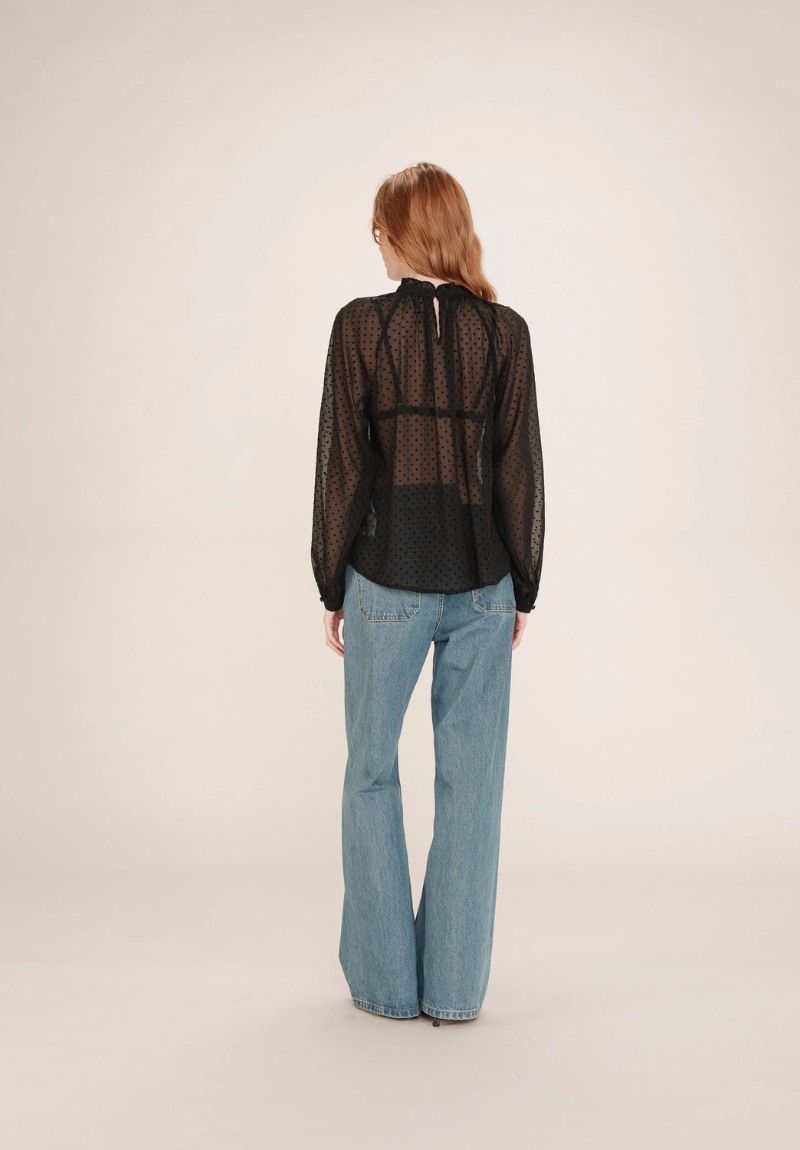 Haut transparent à pois en velours Grace et Mila – Image 3