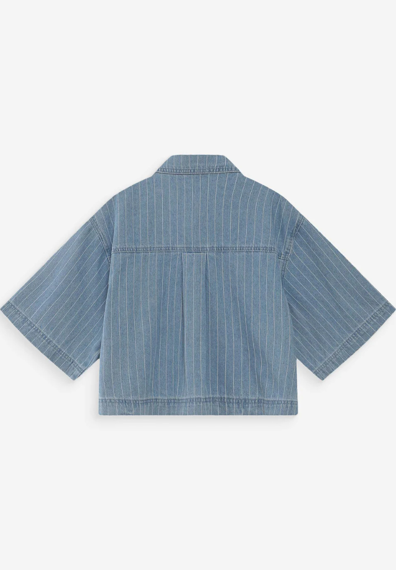 Chemise en jean courte rayée Grace & Mila – Image 4
