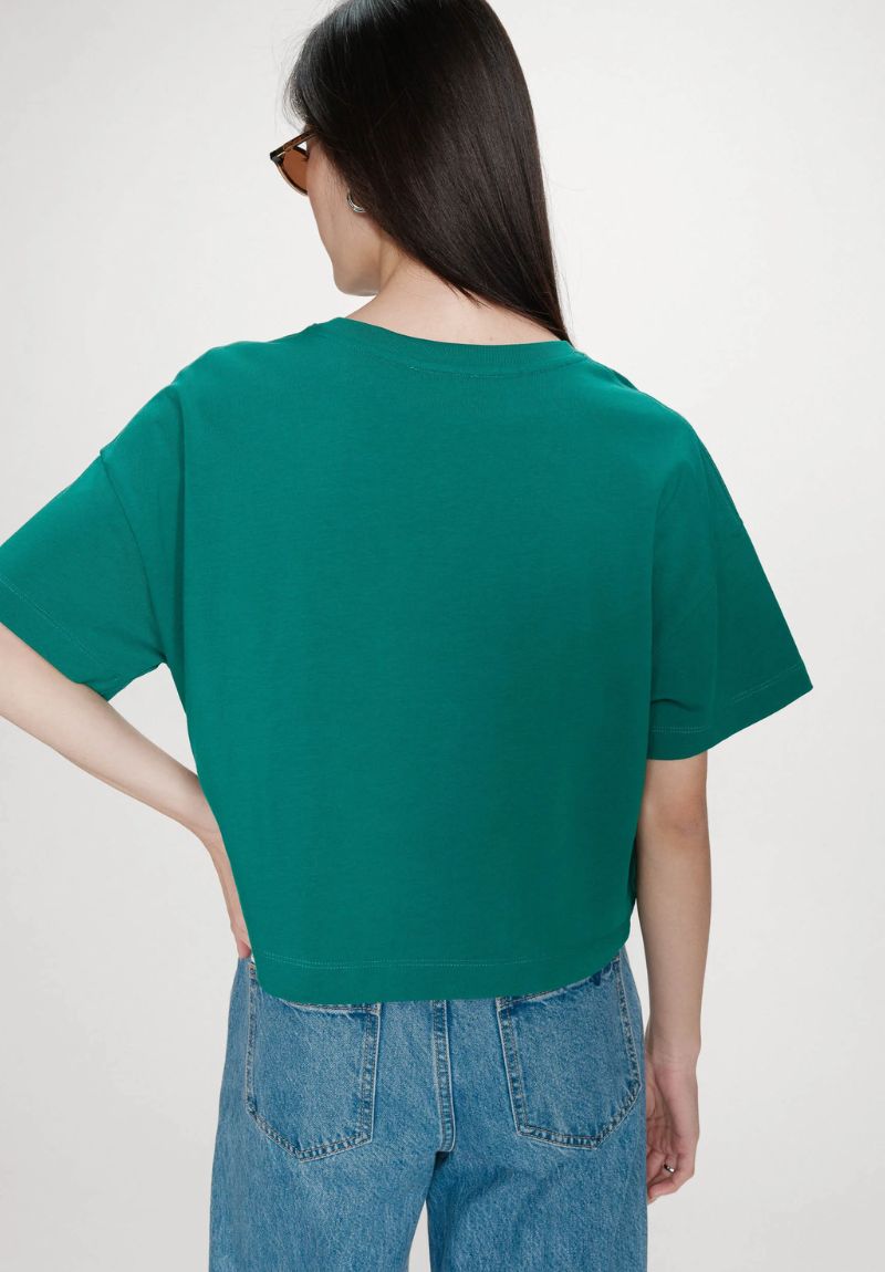 T-shirt court vert VOSS Grace & Mila en coton – coupe oversize – Image 3