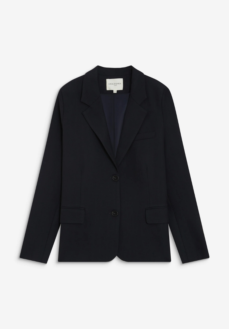 Blazer droit marine Grace & Mila – Image 5