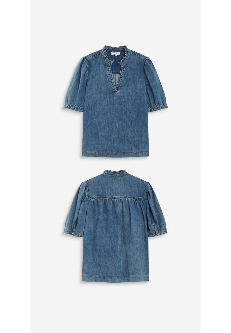 Blouse en jean à manches bouffantes – Image 6