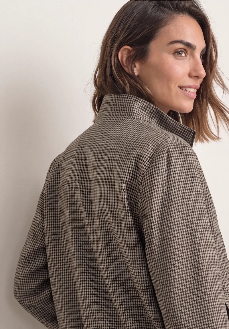 Veste à motif pied-de-poule avec fermeture zippée – Image 2