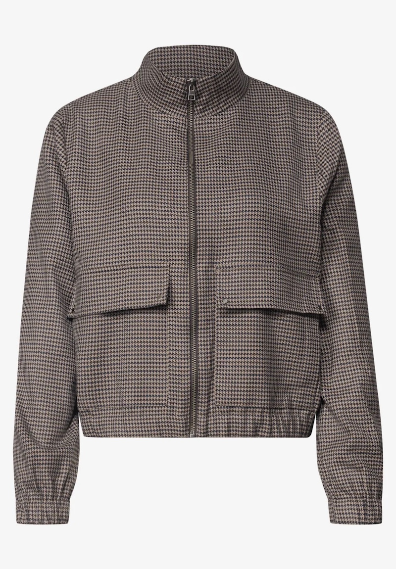 Veste à motif pied-de-poule avec fermeture zippée – Image 6