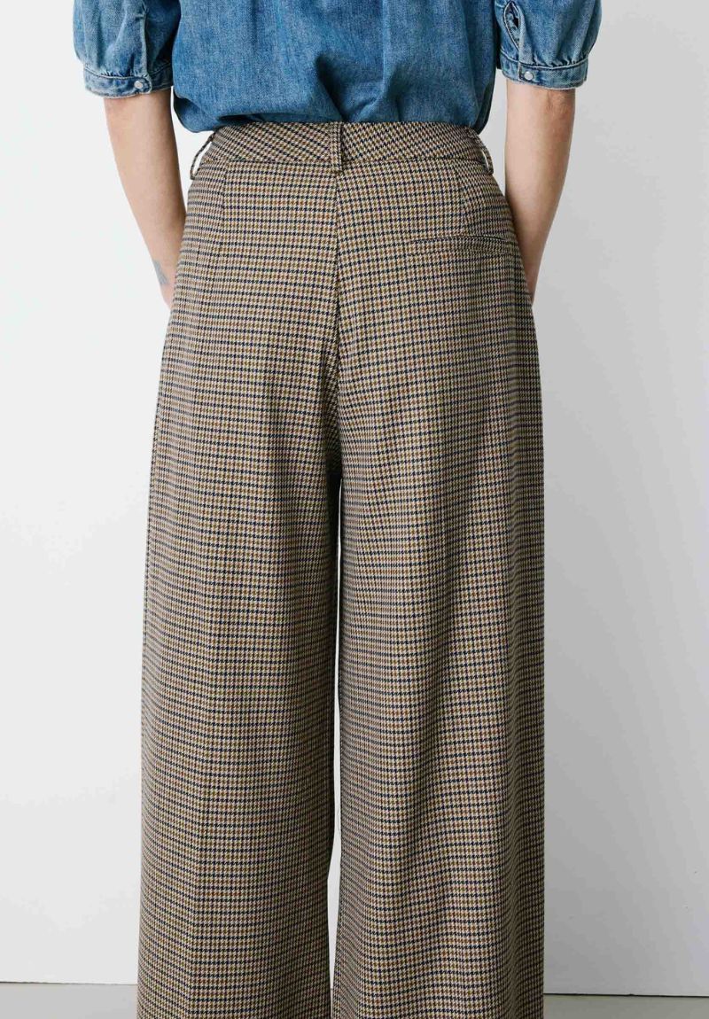 Pantalon tailleur pied-de-poule beige AYEN – Grace & Mila – Image 6
