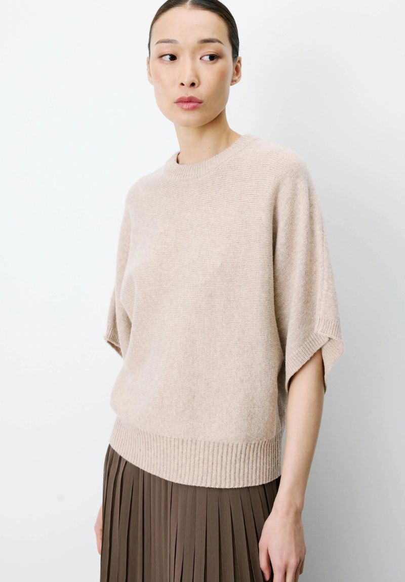 pull-beige-manches-courtes-grace-et-mila-boutique-imagine-oloron-pau-biarritz