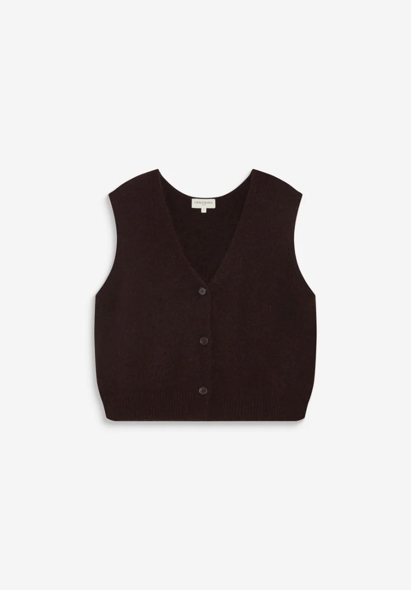 Gilet sans manches chocolat Grace & Mila NARS – Image 5