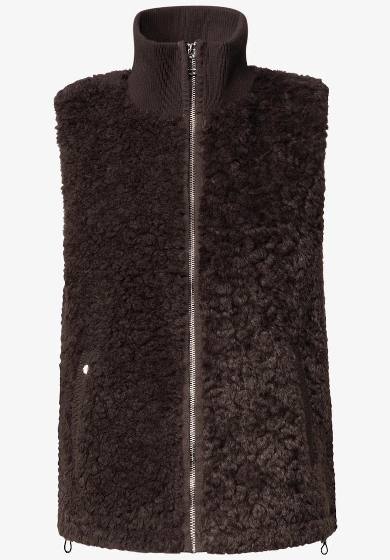 Veste sans manches chocolat en peluche – Street One – Image 6